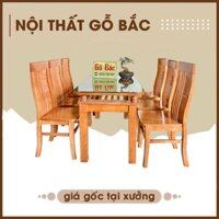 Bộ bàn ăn 4 hoặc 6 ghế gỗ xoan ta giá rẻ kiểu dáng sang trọng, thanh lịch