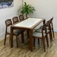 Bộ bàn ăn 6 ghế 3 lá gỗ sồi nga BBA20