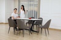 Bộ bàn ăn 6 ghế mặt đá phiến FA912