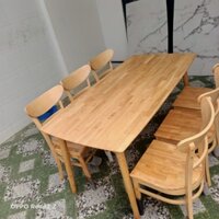 Bộ bàn ăn 6 ghế mặt gỗ