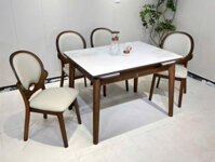 Bộ bàn ăn 6 ghế mở rộng mặt đá 1m1-1m8 nhập khẩu VN-BA888