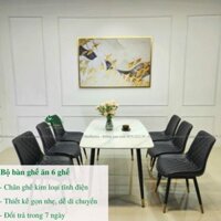 Bộ bàn ăn 6 ghế nhập khẩu phong cách hiện đại - HEALHOMES