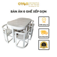 Bộ Bàn Ăn 6 Ghế Xếp Gọn 1M3 Nhập Khẩu GR60005-T