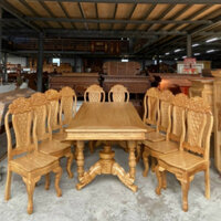 Bộ bàn ăn 8 ghế gỗ gõ đỏ mẫu chân hổ mới siêu đẹp  A2E ( FREESHIP 50 KM )