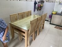 Bộ Bàn Ăn 8 Ghế Gỗ Sồi Nga Giá Rẻ Màu Tự Nhiên