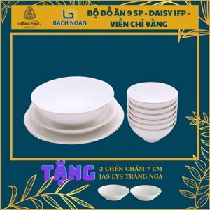 Bộ bàn ăn 9sp Daisy IFP Chỉ Vàng 460928014 Minh Long