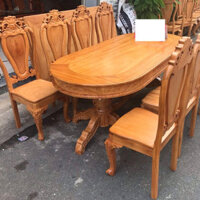 Bộ bàn ăn cao cấp 8 ghế gỗ gõ đỏ tự nhiên 56yy