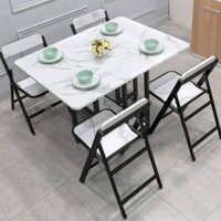 Bộ bàn ăn gấp gọn thông minh đa năng gỗ MDF giày 17mm, Khung thép sơn tĩnh điện