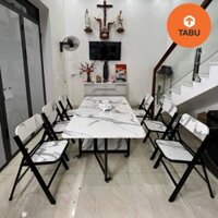 Bộ bàn ăn gấp gọn thông minh đa năng gỗ MDF giày 17mm, Khung thép sơn tĩnh điện