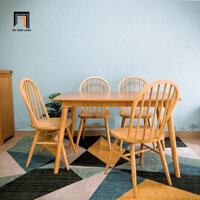 Bộ bàn ăn ghế gỗ cong 13-KH4-G58-B108 nhà bếp xinh xắn | Nội Thất Linco Hà Nội