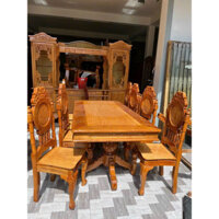 Bộ bàn ăn gỗ căm xe mẫu mới 8 ghế