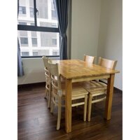 BỘ BÀN ĂN GỖ CAO SU 4 GHẾ PHÒNG BẾP CAO CẤP HCM