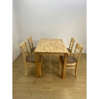 BỘ BÀN ĂN GỖ CAO SU 4 GHẾ THÔNG DỤNG CHO GIA ĐÌNH