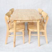 Bộ Bàn Ăn Gỗ Cao Su 4 Ghế Mango