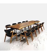 Bộ bàn ăn gỗ kèm 12 ghế KAI