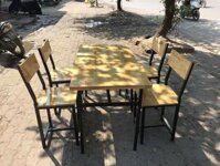 Bộ bàn ăn gỗ mini ( bàn 1m2, 4 ghế H35)