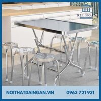 Bộ bàn ăn inox gấp được có 6 ghế