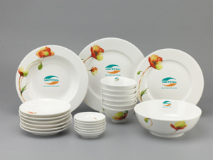 Bộ bàn ăn Jasmine IFP Anh Túc 22 sản phẩm