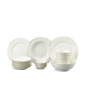Bộ bàn ăn Jasmine IFP Viền chỉ vàng 22 sản phẩm