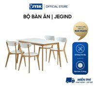 Bộ bàn ăn | JYSK Jegind | gỗ công nghiệp/gỗ cao su | trắng/sồi