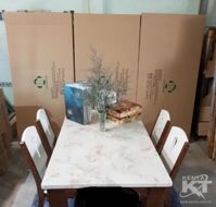 Bộ bàn ăn mặt đá 4 ghế 1400x800x750