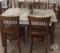 Bộ bàn ăn mặt đá 4 ghế 1500x850x750