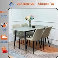 Bộ Bàn Ăn Mặt Đá Ceramic Kết Hợp Ghế Camilia Nhập Khẩu Cao cấp Free Ship Lắp Ráp Tại HN