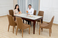 Bộ bàn ăn mặt đá marble mã V326