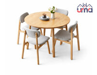 Bộ Bàn Ăn Mặt Tròn 4 Ghế Bọc Nỉ Hiện Đại BBA065