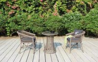 Bộ Bàn Ăn Mây Nhựa Dây Tròn 2 Ghế RADS-176