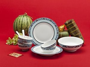 Bộ bàn ăn Minh Long Jasmine Phước Lộc Thọ – 36 sản phẩm