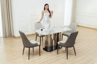 Bộ bàn ăn nhập khẩu VH14 - Mặt đá sang trọng