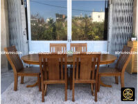 Bộ bàn ăn oval 6 ghế Hati SV012