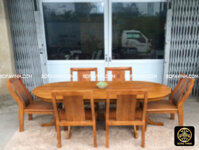 Bộ bàn ăn oval 6 ghế Leaf SV008