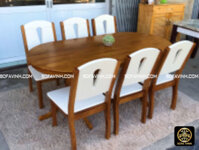 Bộ bàn ăn oval 6 ghế Neva SV013