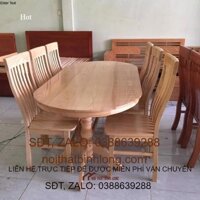 Bộ Bàn Ăn OVAL Gỗ Sồi Nga