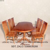 Bộ Bàn Ăn OVAL Gỗ Xoan Đào