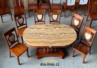 Bộ bàn ăn Oval mặt đá GR012