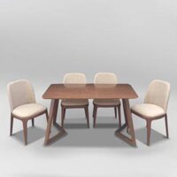 Bộ bàn ăn Scorden ghế Grace không tay - Màu tự nhiên - 4 ghế