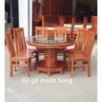 Bộ bàn ăn tròn gỗ sồi 6 ghế  giá xưởng, chất gỗ đẹp