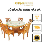 Bộ bàn ăn tròn mặt đá GR205