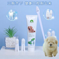 Bộ bàn chải và kem đánh răng cho thú cưng Chow Chow, dụng cụ làm sạch răng cho chó, dụng cụ chăm sóc răng miệng, ngón tay nha khoa