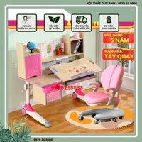 Bộ bàn chống gù chống cận Duy Anh A09 1m2, bàn ghế học sinh gỗ tự nhiên tăng chỉnh chiều cao cho trẻ ngồi học thoải mái