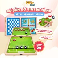 Bộ bàn cờ đa năng 3 trong 1 cờ vua cờ cá ngựa và cờ búng Toy Story chất liệu gỗ hộp 30 * 30 * 4cm