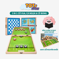 Bộ bàn cờ đa năng 3 trong 1 cờ vua cờ cá ngựa và cờ búng Toy Story chất liệu gỗ hộp 30 * 30 * 4cm