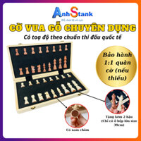 Bộ Bàn Cờ Vua Vân Gỗ Sồi Nam Châm Cao Cấp xuất Mỹ size 39cm Chống Bụi cung cấp bởi Anhstank
