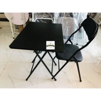 Bộ bàn ghế 50X70 chân cao 71cm sơn tĩnh điện màu đen huyền bí siêu sang