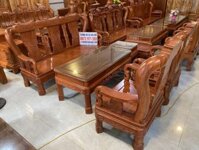 Bộ bàn ghế 6 món mẫu Minh quốc triện gỗ hương đá tay cột 10 (Anh Tài, Hà Nội)