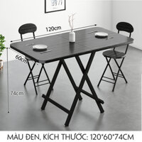 Bộ bàn ghế ăn gấp gọn thông minh, bàn hình vuông kích thước 120x60x75cm