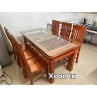 Bộ bàn ghế ăn gỗ xoan đào